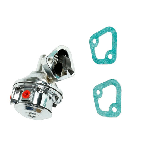 New Sbc Chevy High Volume Replacement Chrome Mechanical Fuel Pump 305 350 400 BLACKHORSERACING
