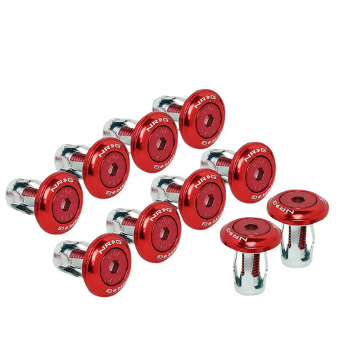 Nrg Innovations Fw-150Rd Aluminum Fender Washer Dress Up Kit 10Pcs W/Rivnut Tool DNA MOTORING