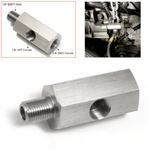 Oil Pressure Sensor Tee 1/8''NPT to Adapter Fitting Turbo Supply Feed Line Gauge MD Performance