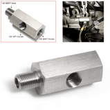 Oil Pressure Sensor Tee 1/8''NPT to Adapter Fitting Turbo Supply Feed Line Gauge MD Performance