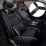 PU Leather 5-Seats SUV Front & Rear Car Seat Cover Cushion Full Set Universal SILICONEHOSEHOME