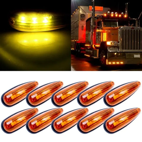 Pack of 10 Sealed Amber Bus Truck Boat Trailer Side Marker 6" Clearance Light ECCPP