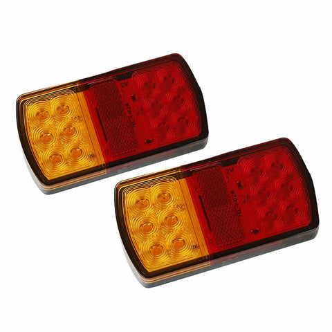 Pair 12 LED Trailer Tail Stop Light LED Lamps Indicator Submersible Boat 12V F1 RACING