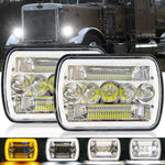 Pair 5X7 7X6 H6054 Led Headlights For Kenworth T400 T800 W900 Peterbilt 357 359 EB-DRP