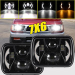 Pair 5X7 7X6 Led Headlights Drl For Toyota Pickup 82-1995 Tacoma 4Runner 84-1991 EB-DRP