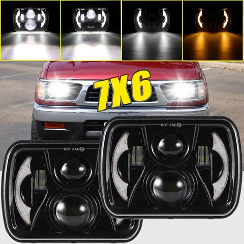 Pair 5X7 7X6 Led Headlights Drl For Toyota Pickup 82-1995 Tacoma 4Runner 84-1991 EB-DRP