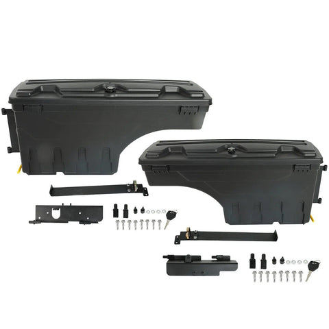 Pair Left+Right Side Truck Bed Storage Case Toolbox For 2007-2021 Toyota Tundra BLACKHORSERACING