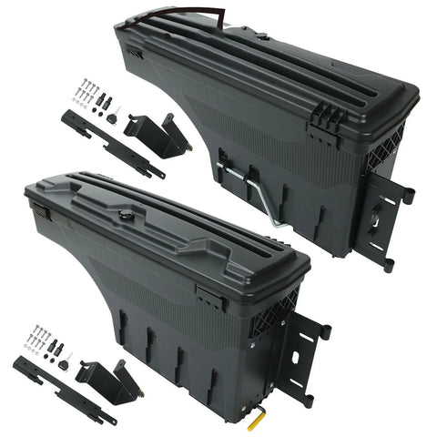 Pair Left+Right Truck Bed Storage Toolbox For 19-21 Chevy Silverado/Gmc Sierra BLACKHORSERACING