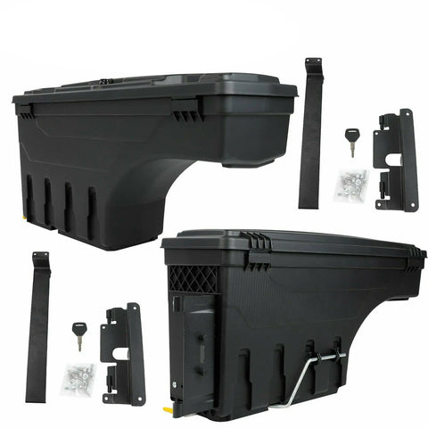 Pair Truck Bed Storage Tool Box For 2007-2019 Chevy Silverado Gmc Sierra 1500 BLACKHORSERACING