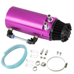 Purple Aluminum Engine Oil Reservoir Catch Can/Tank Kit Breather Filter Baffled DNA MOTORING