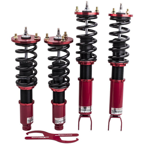 Racing Coilover compatible for Honda Accord 8th Gen 2008-2012 Adj.Damper Red Shocks MaxpeedingRods