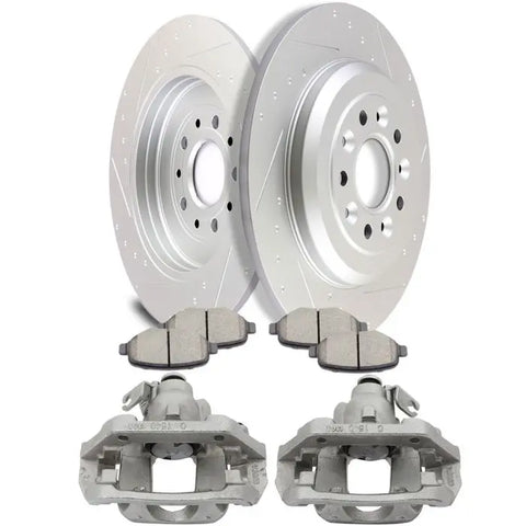 Rear Brake Calipers And Brake Rotors Ceramic Pad For 2011-2015 Ford Explorer ECCPP