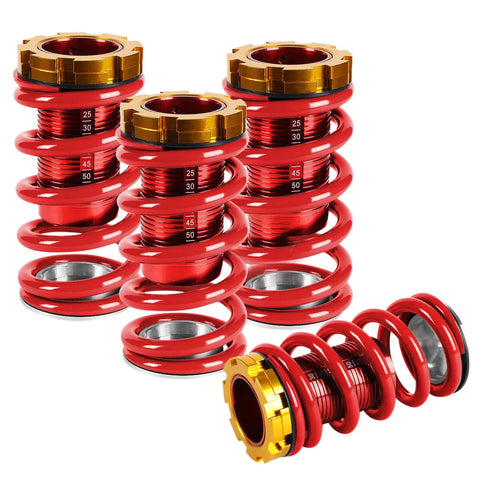 Red Adjustable 1-4"Scale Suspension Coilover Spring Kit 88-00 Eg Ek Em Dc DNA MOTORING