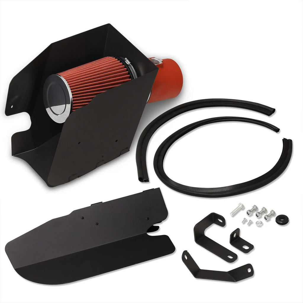 Red Cold Air Intake + Heat Shield Kit For 20082010 Ford F250 F350 F35