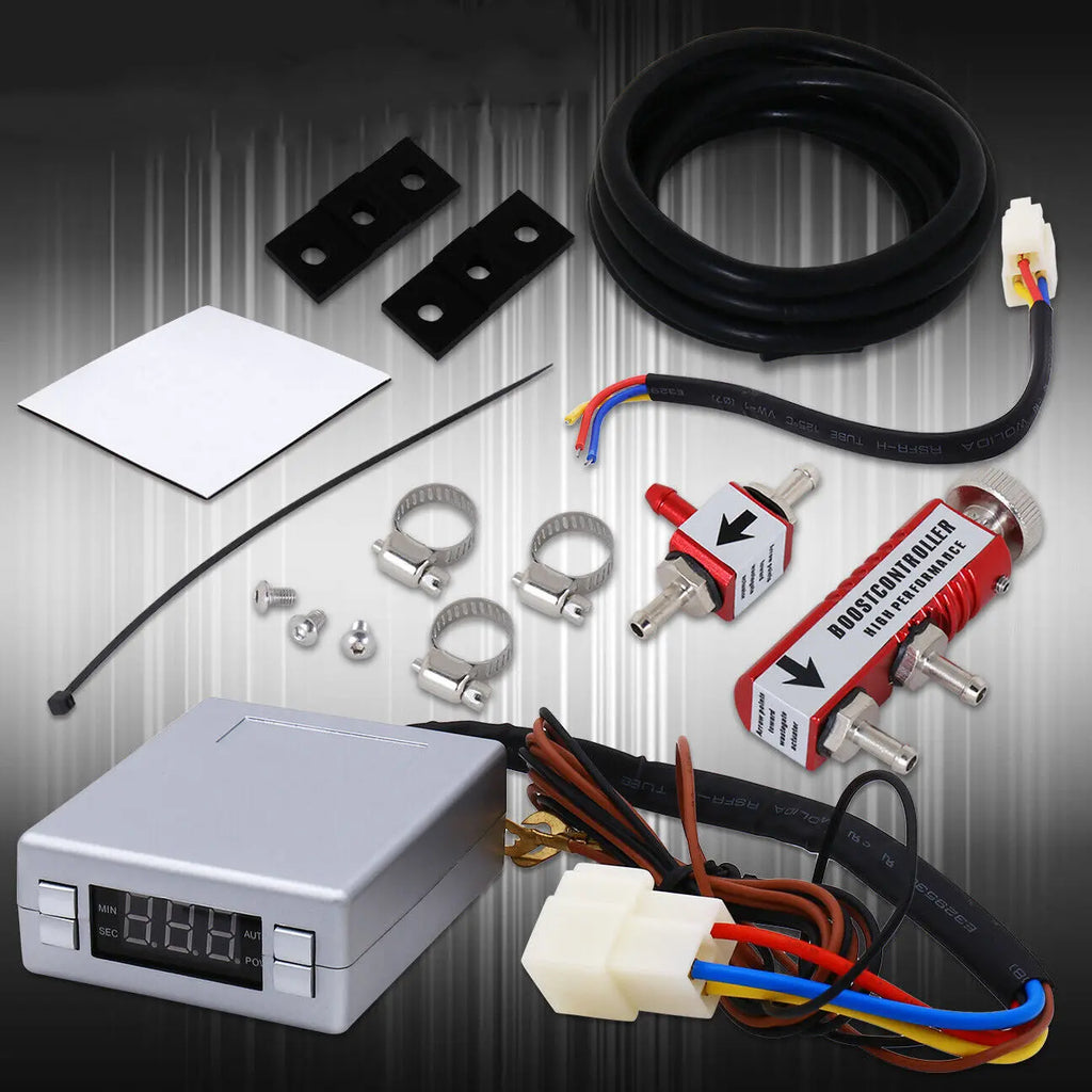 Red Manual Boost Controller Silver Turbo Timer Led Psi Digital Display