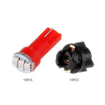 Red T5 LED Dashboard Light Bulb 3SMD 3014 Chips With 3/8" 9mm Twist Lock Socket Fit 2000-2013 Toyota Tundra ?4.7L 5.7L | 10 Pcs ECCPP
