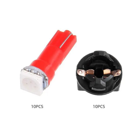 Red T5 LED Interior Light Bulb 1SMD 5050 Chips With 3/8" 9mm Twist Lock Socket Fit 2011-2014 Hyundai Sonata ?2.4L 2.0L | 10 Pcs ECCPP