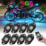 Rock Led Lights Motorcycle Rgb Glow Underbody Neon Kit Bluetooth For Kawasaki EB-DRP