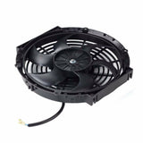 SLIM PUSH PULL10" ELECTRIC RADIATOR COOLING FAN 80W 12V w/THERMOSTAT SWITCH KIT F1 Racing