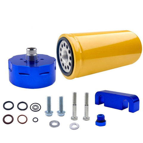 2001-2016 Chevy GMC Duramax LB7/LLY/LBZ/LMM/LML Diesel Fuel Filter & Adapter Kit Black SPELAB