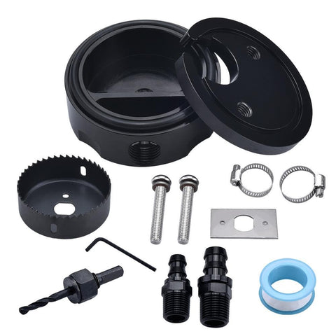 Aluminum Alloy Diesel Fuel Tank Sump Kit w/ Holesaw AirDog FASS For Cummins Duramax Powerstroke SPELAB