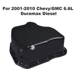 Aluminum Deep Engine Oil Pan (Black) Compatible with 2001-2010 Chevy/GMC 6.6L Duramax Diesel SPELAB