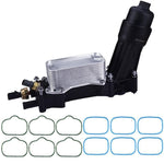 2014-2017 3.6L Engine Oil Cooler and Filter Housing Adapter gaskets Sensor Kit Replaces 68105583AF Fit for 2014-2017 Chrysler 200/300 Dodge Jeep Ram 3.6L Aluminium Silver SPELAB