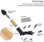 2014-2017 3.6L Engine Oil Cooler and Filter Housing Adapter gaskets Sensor Kit Replaces 68105583AF Fit for 2014-2017 Chrysler 200/300 Dodge Jeep Ram 3.6L Aluminium Silver SPELAB