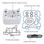Ford Powerstroke 6.0L V8 F250-550 Super Duty Excursion E350 E450 Engine Oil Cooler Kit Viton Gasket Seal Kit 3C3Z 6A642 CA 904228 904-228 015339 OCK388 SPELAB