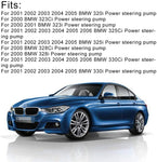 Power Steering Pump with Pulley Compatible for BMW E46 323i 325i 328Ci 330i Replace # 553-58945 SPELAB