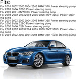 Power Steering Pump with Pulley Compatible for BMW E46 323i 325i 328Ci 330i Replace # 553-58945 SPELAB