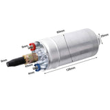 Universal 300LPH External Inline Fuel Pump Replacing for Bosch 044 Silver SPELAB