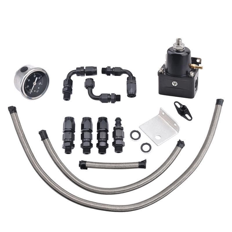 Universal Adjustable Fuel Pressure Regulator Kit 100psi Guage AN6 - Foto 2
