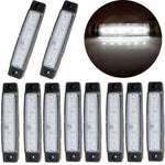 Set of 10 White 6Led Side Marker Indicator Light Van Truck Boat Trailer ECCPP