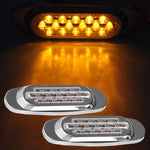 Set of 2 Oval Clear/Amber Side Marker Lamp Front Light Trailer Peterbilt ECCPP