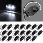 Set of 20 Sealed LED Clearance Light Smoke Cover Side Marker Trailer White 12V ECCPP