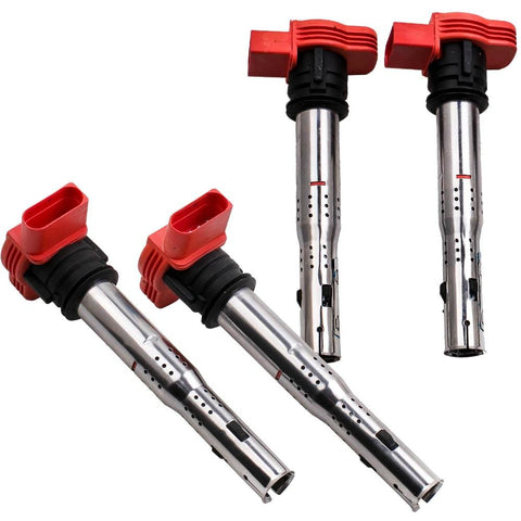 Set of 4 Ignition Coil Pack For Audi A4 A5 R8  VW Golf GTI 2.0T FSI 06E905115C MaxSpeedingRods