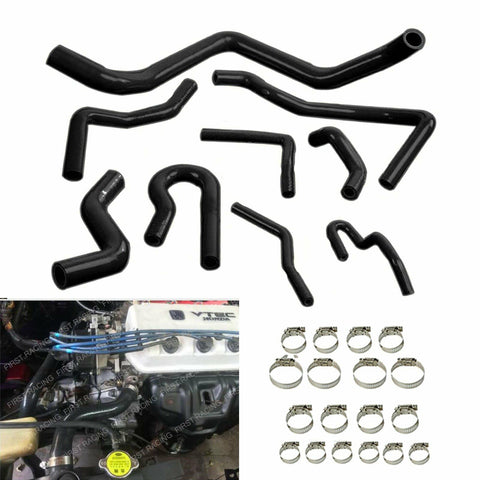 Silicone Radiator Heater Hose Kit For HONDA CIVIC D15 D16 EG EK 92-00 9PCS BK F1 Racing