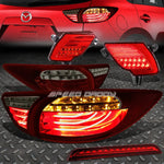 Smoke 3D Led Tail Lights+ Red Rear Reflector Lamp+3Rd Brake Light 13-16 Cx5 Speed Daddy