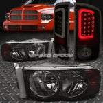 Smoke Headlight+Amber Corner+Smoke Black 3D Led Brake Tail Light 02-05 Ram Speed Daddy