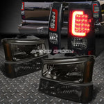 Smoked Headlight+Amber Signal+Tinted 3D Optic Led Tail Light 03-07 Silverado Speed Daddy