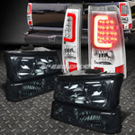 Smoked Headlight+Clear Signal+Chrome 3D Optic Led Tail Light 03-07 Silverado Speed Daddy