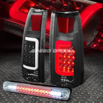 Smoked Housing 3D Led Bar Tail+Chrome 3Rd Brake Light 88-00 Chevy/Gmc C/K Speed Daddy