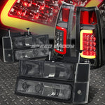 Smoked Housing Headlight+Corner+Tinted 3D Halo Led Tail Light 88-93 C10 C/K Speed Daddy