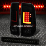 Smoked Lens 3D Led Red L-Bar Black Tail Light+3Rd Brake Lamp 97-03 F150/F250 Speed Daddy