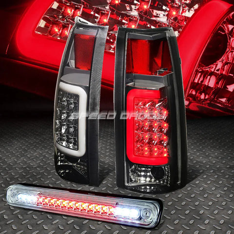 Smoked Lens 3D Led Tail+Chrome 3Rd Brake Light 88-00 Chevy/Gmc C/K Pickup Speed Daddy