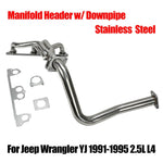 Stainless Manifold Header w/ Downpipe Fits Jeep Wrangler YJ 1991-1995 2.5L L4 F1 Racing