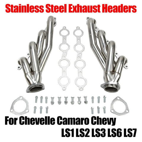 Stainless Steel Exhaust Headers For Chevelle Camaro Chevy LS1 LS2 LS3 LS6 LS7 F1 Racing