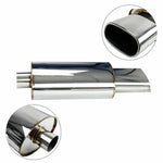 Stainless Steel Exhaust Muffler 2.5" Inlet 5.5" x 2.75" Outlet Square Oval Tip SILICONEHOSEHOME