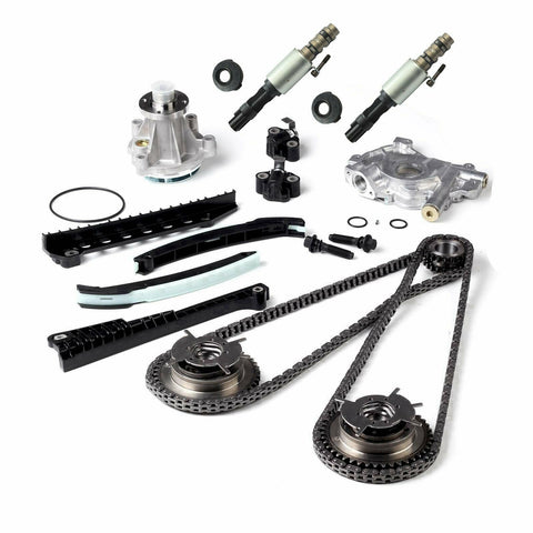 Timing Chain Kit Cam Phaser Water Pump Oil Pump Solenoid Valve For Lincoln 5.4 F1 Racing